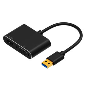 USB 3.0 to HDMI VGA Adapter Cable USB3.0 Multiport Dual Output Display 1080P Audio Video Converter